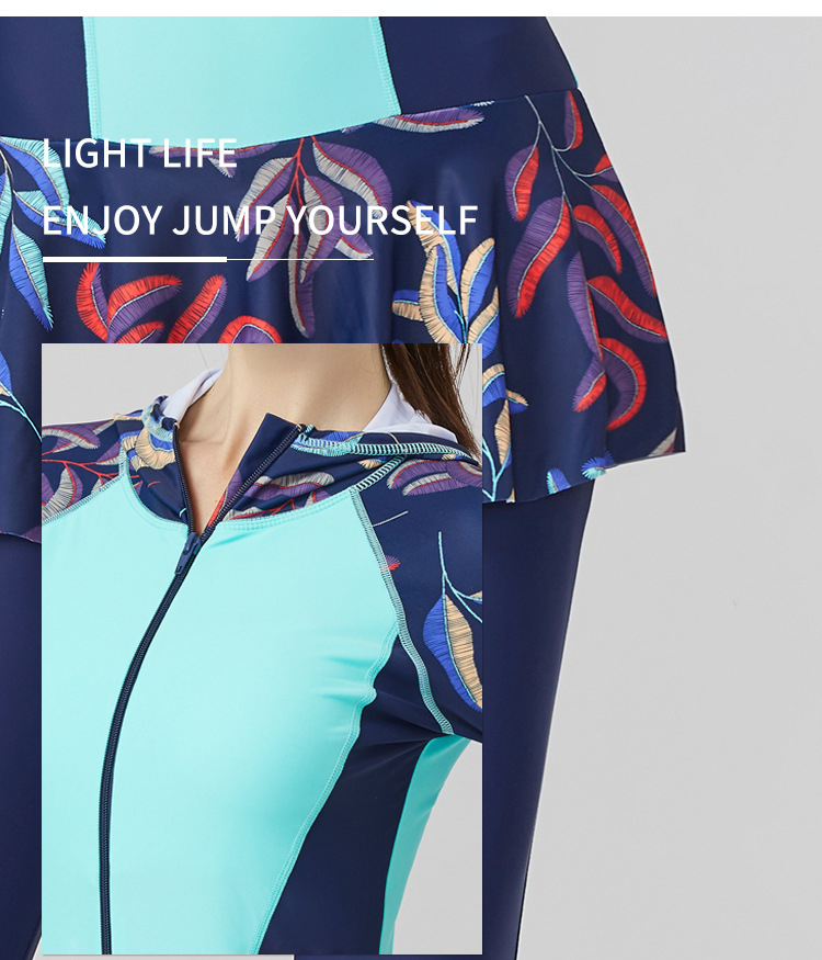 Modest Lady Swimwear Full Covered Islamic Custom Long Sleeve and Long Pant Muslim Swimwear for Bikinis Hijab Feminine