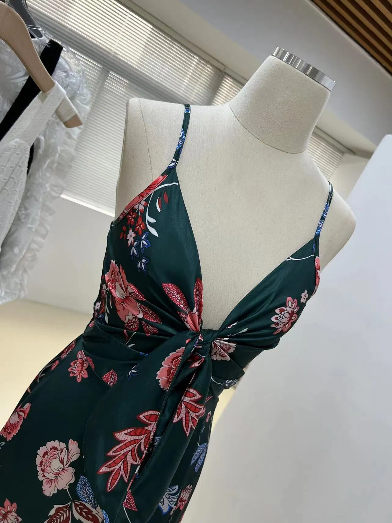 Spring Summer Women Lady Fashion Floral Short Sexy Dress Collection Garment Clothing Custom Clothes Apparel Design Brand Logo Digital Print Wholesales