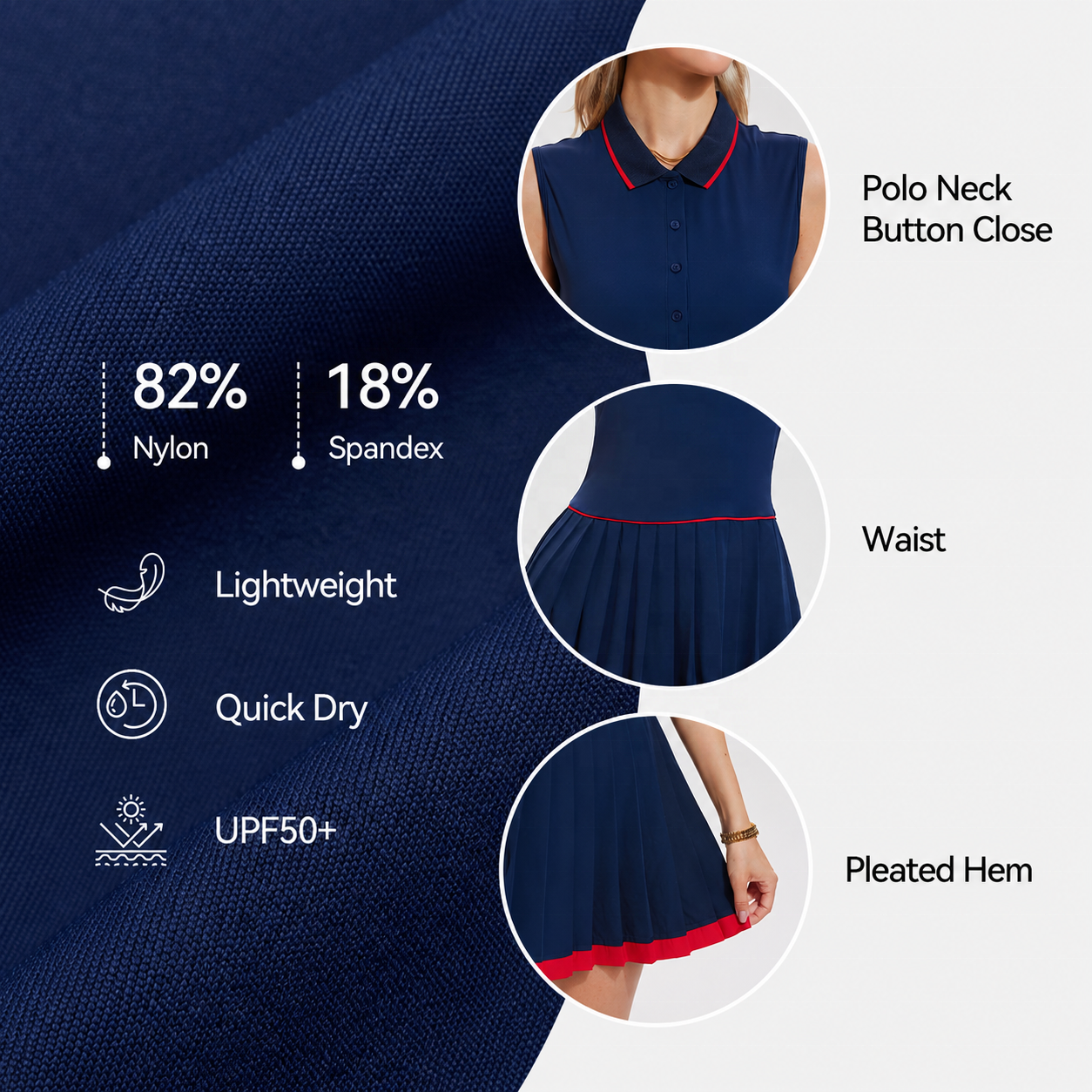 Wholesale Printed Tennis Dress for Women-Breathable Quick Dry Sleeveless Athletic Wear with Private Label OEM Service