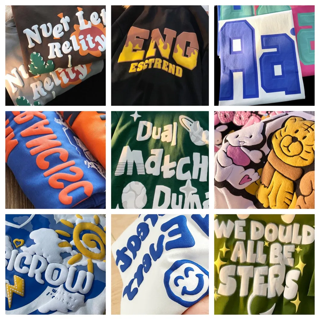 Apparel Wholesale Men 100% Cotton 260g Heavyweight High Quality Vintage Washed Oversized Blank Streetwear Custom Puff Print Designer Long Sleeve Tee Shirt