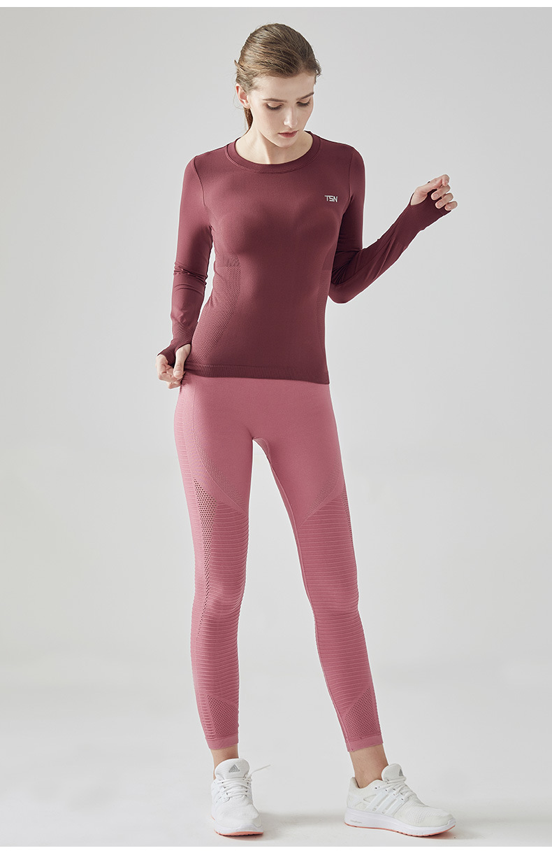 Women's Yoga Fitness Clothing Sports Long Sleeve Seamless 13