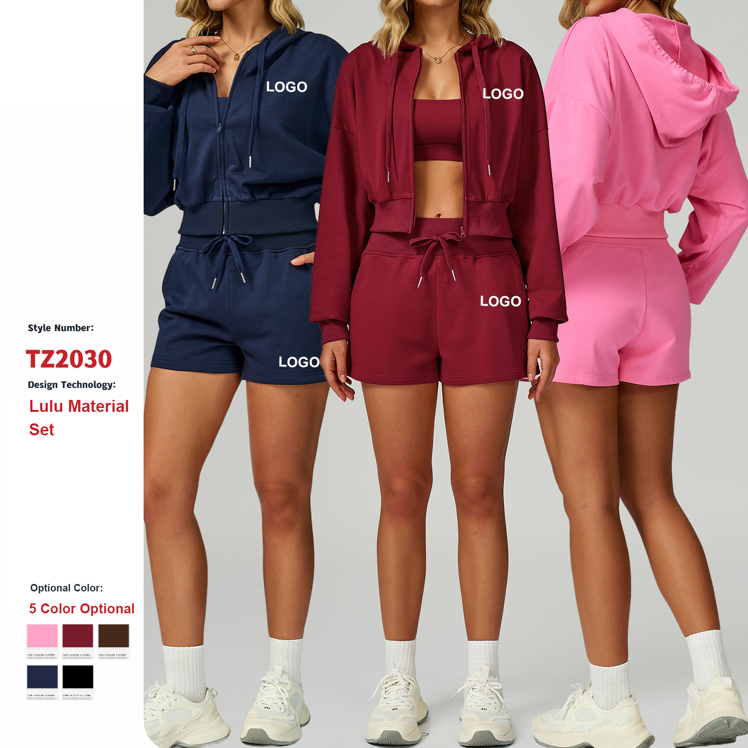 Custom High Quality Zipper Tracksuit Casual Sports Hooded Loose Fitting Versatile Sweatshirt Women'S Outdoor Running Sportswear