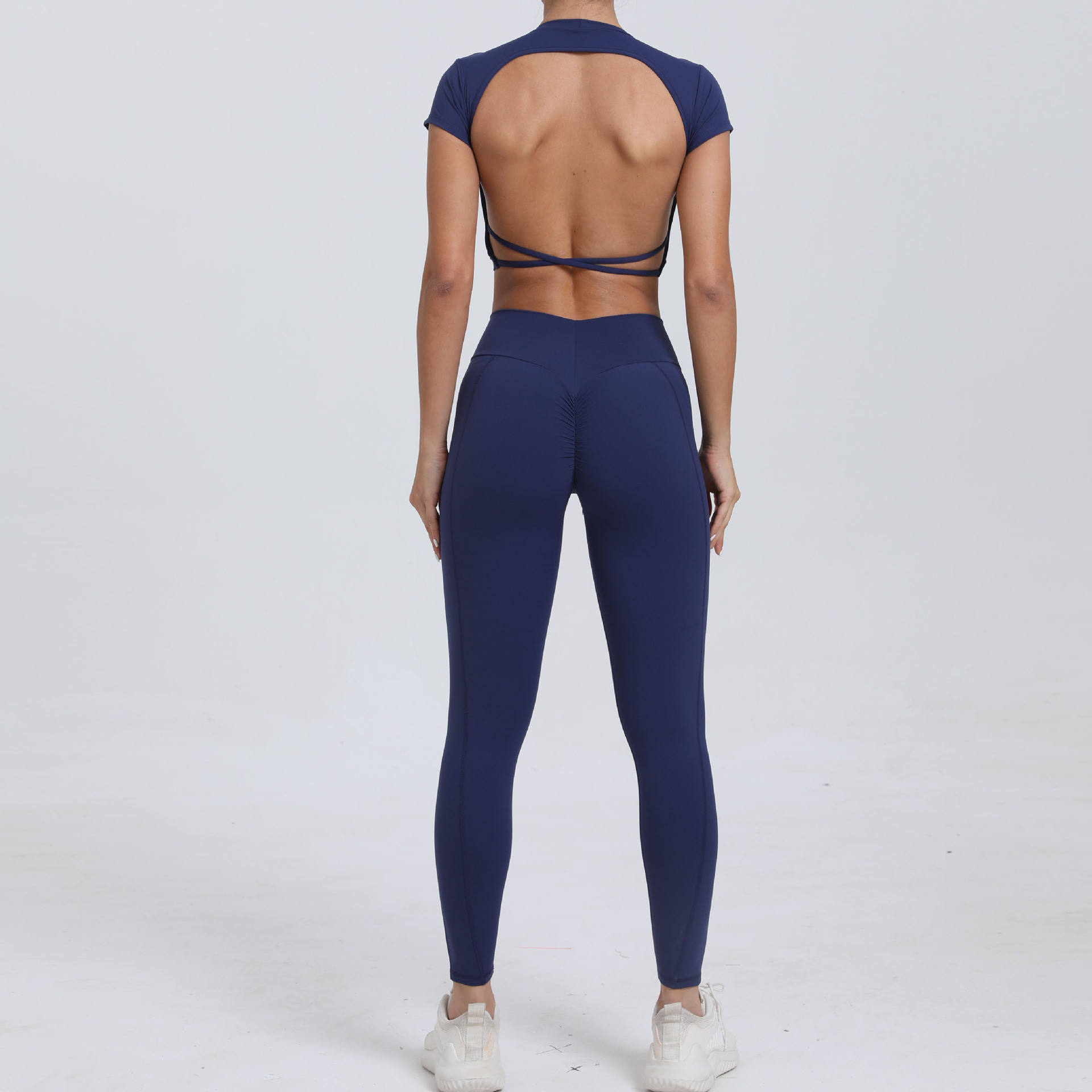 2024 New Women's Outdoor Compression Elastic Quick Dry Yoga Pants and Tops Set Breathable Solid Pattern Shorts Hot Selling