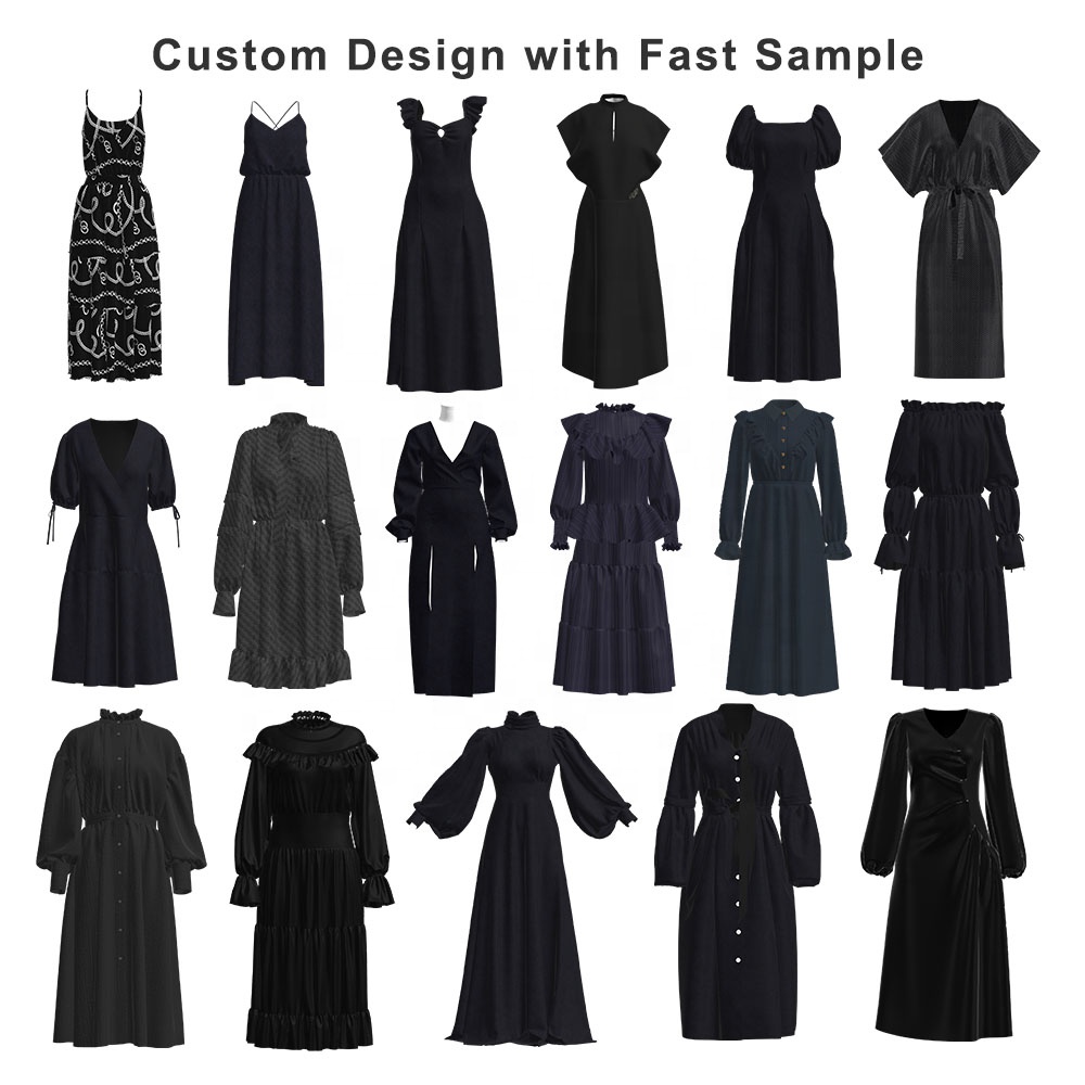High Quality Custom Design Manufacturing Services for Women's Sweet Style Dresses OEM Apparel with Natural Waistline
