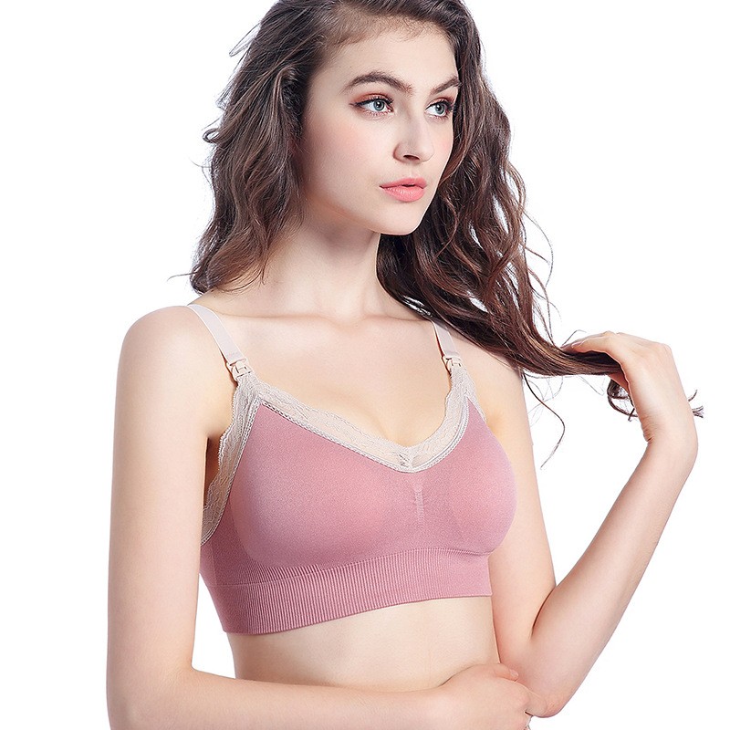 Women Nursing Bras Pregnant Breastfeeding Clothes Breathable Plus Size Wireless Maternity Sports Bra Seamless Traceless