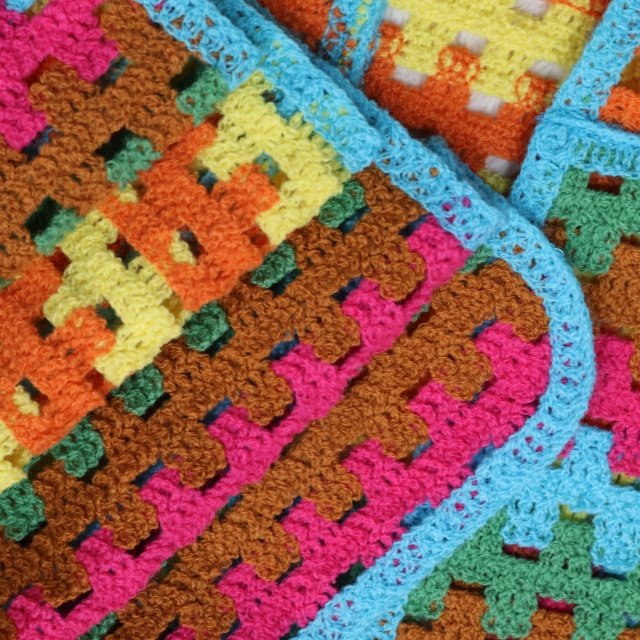 Women Multicolor Rainbow Patchwork Boho Retro Color Block Hollow Out Spring Autumn Knitted Crochet Cardigan