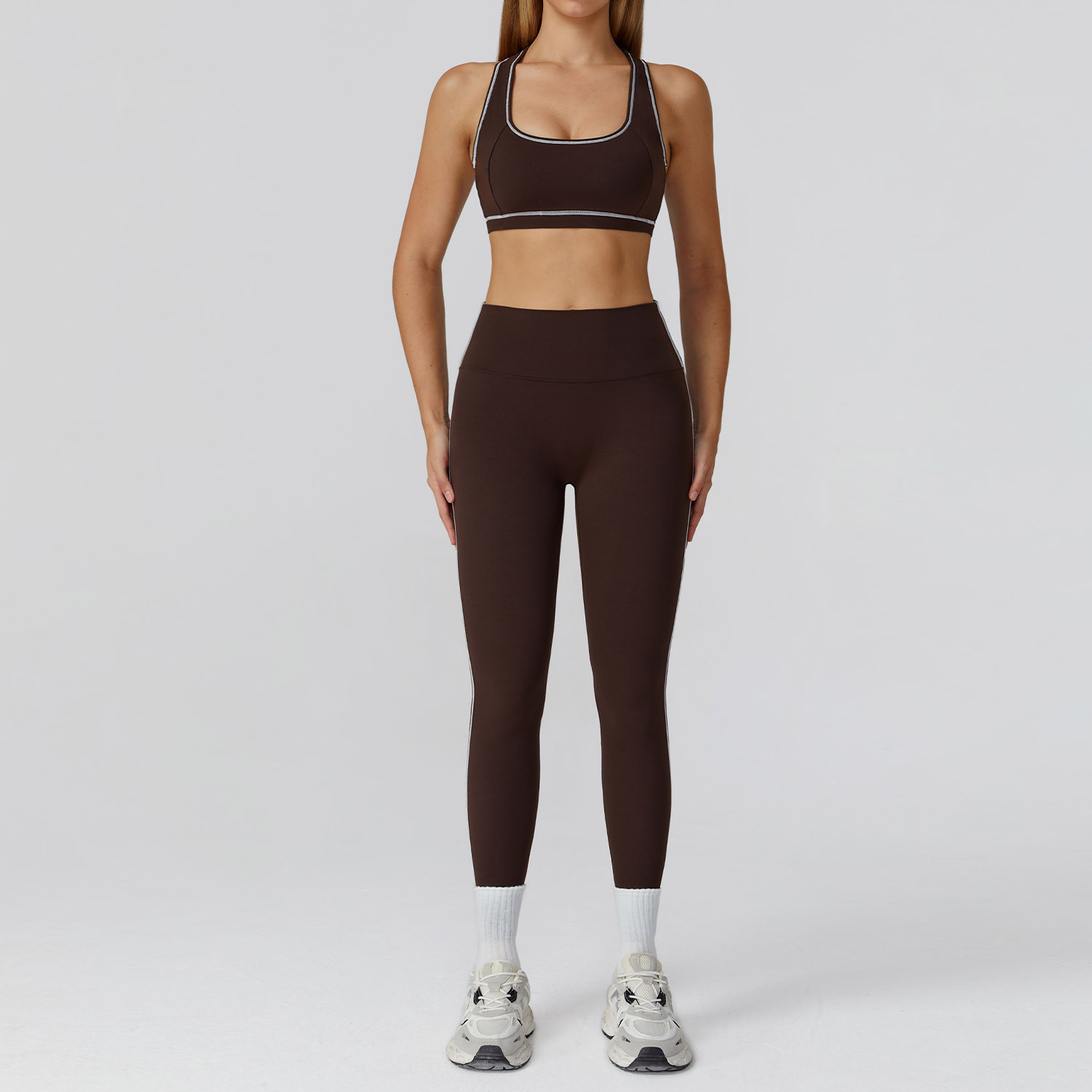 Women Active Fitness Workout Outfits Gym Athletic Clothing Stretchable Training Exercise Wear Sports Bra and Legging