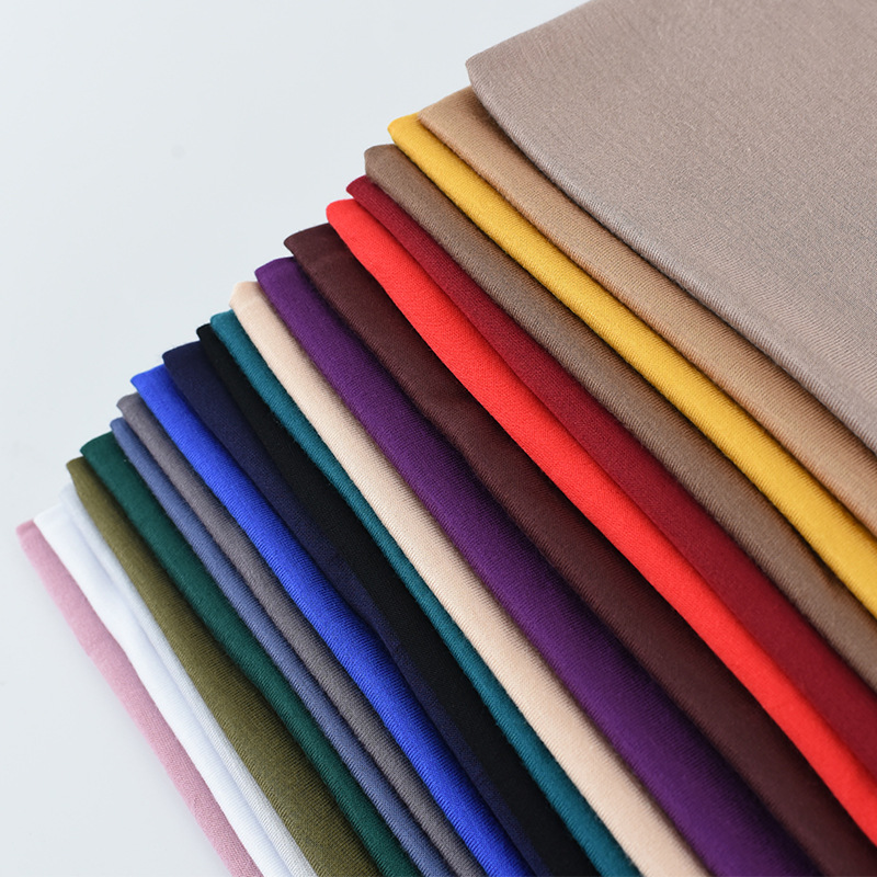 Wholesale Custom Lightweight Cotton Plain Hijab Muslim Women Shawl Double Stitches Hijab Scarf