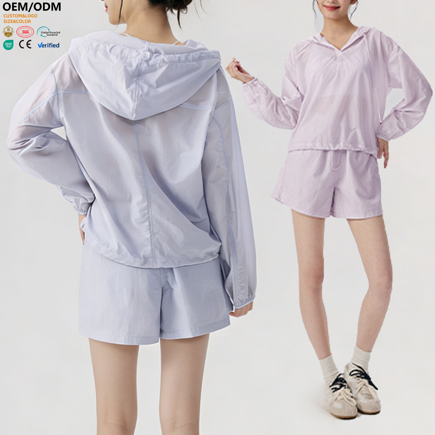 Custom logo Gym Sport Wear Outdoor Women's Coats and Women's UPF 50+ Lightweight Athletic Jackets Full Zip Running Track Jacket