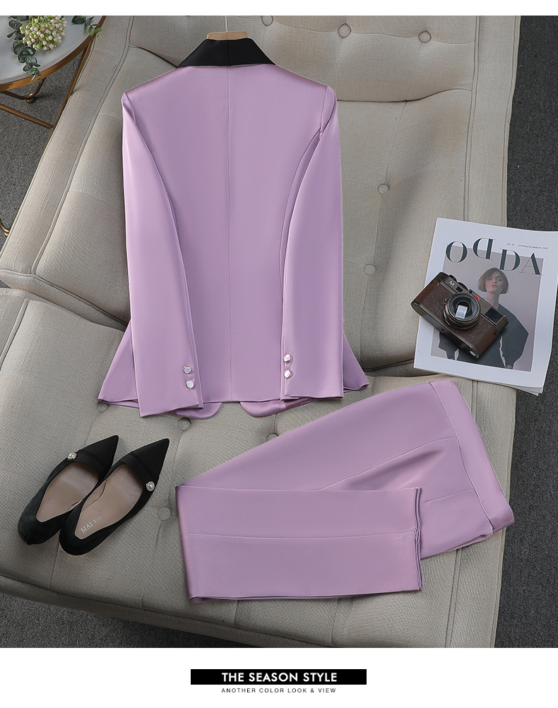 Women's Business Formal Suit Single Breasted Blazer with Woven Fabric XL Size Decoration Ladies' Formal Wear