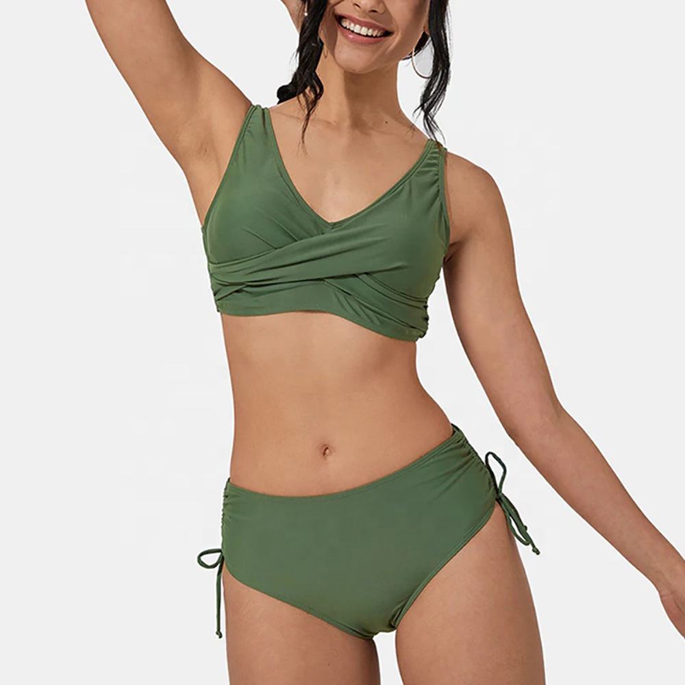 OEM Tan Through Women's 2 Piece Bikini Set Spandex/Nylon Quick Dry &amp; Anti-Bacterial Embroidery Ronpex