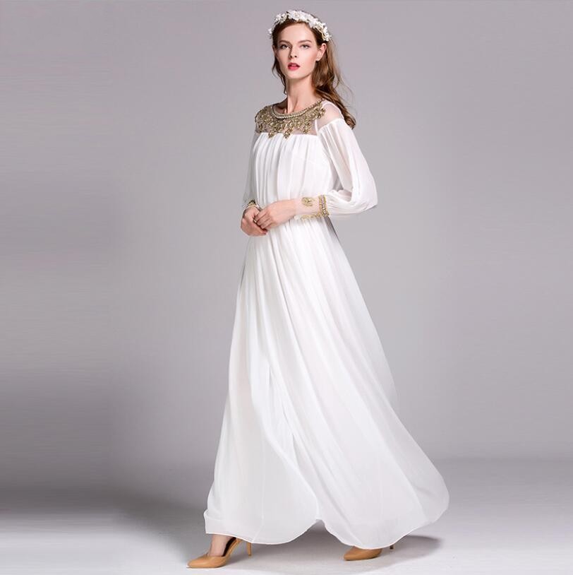 2023 Boutique Shop High Quality Women Evening Dress Long Sleeve Plus Size Muslim Ladies Party Dress