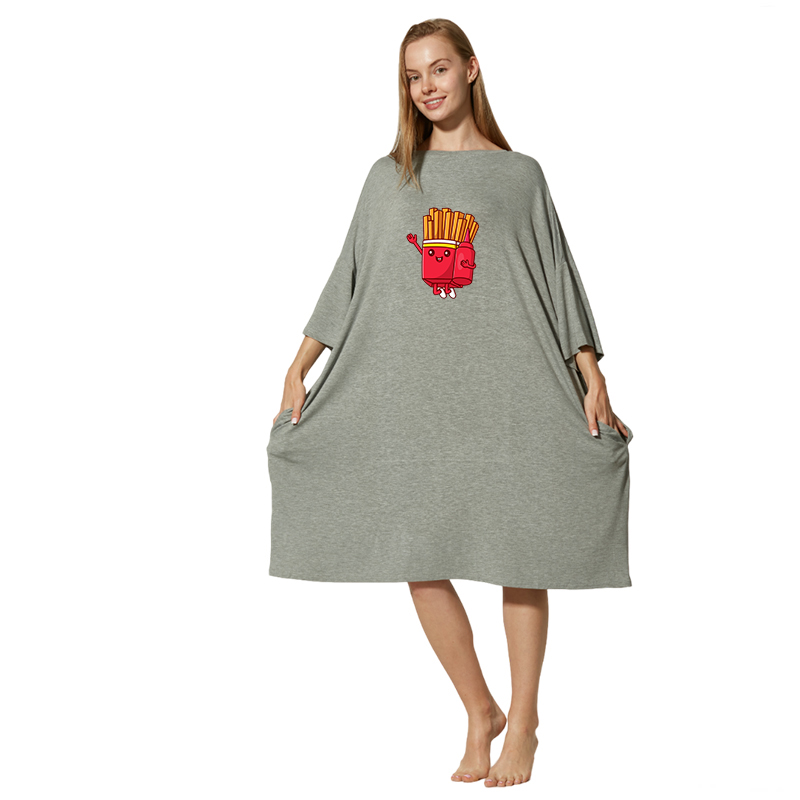China Factory Oversized Bamboo Sleep Tee Plus Size Womens Sleep Dress Bamboo Sleepwear Adult Summer Bamboo Pajamas Manufacturer