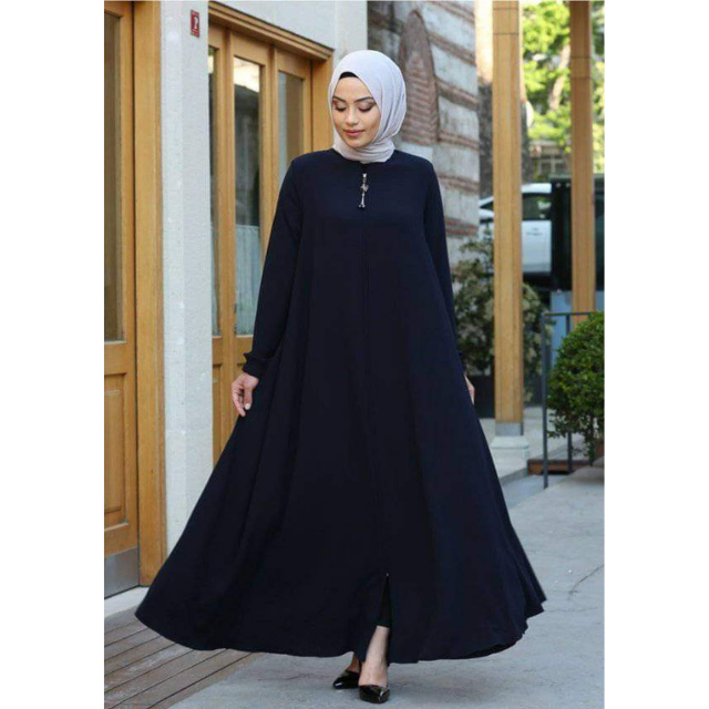 Center Zip High Quality Turkish Style Women's Abaya Breathable One Layer Chiffon Linen Satin Islamic Prayer Dress Comfortable