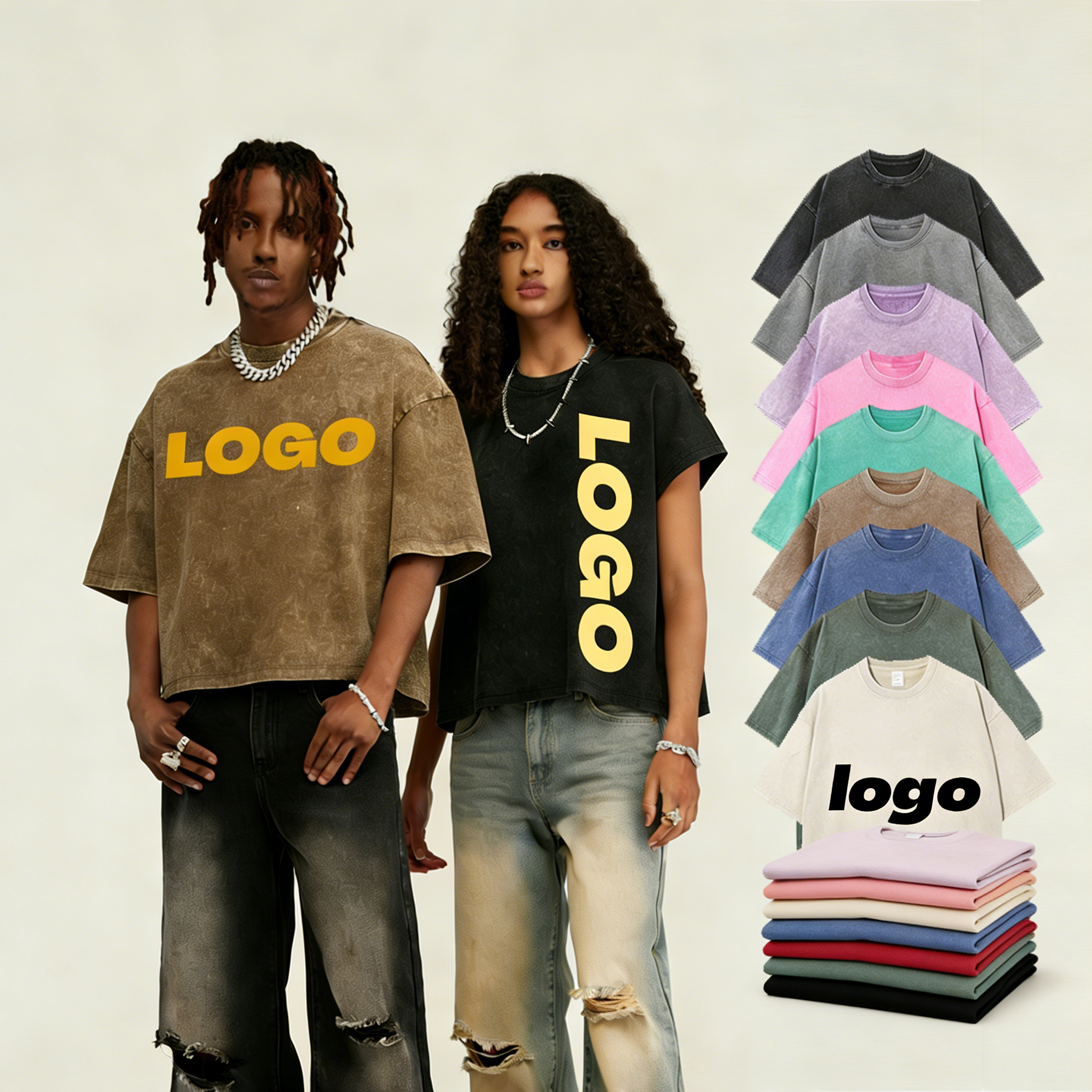 Wholesale Blank Plus Size Boxy Fit Mens T-Shirts Vintage Acid Wash Short Sleeve Crew Neck Casual Workout Streetwear Tops