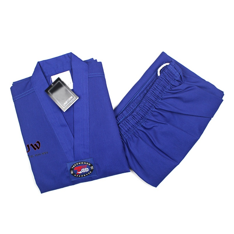Blue Taekwondo Apparel: Durable Fabric and Washable for Training