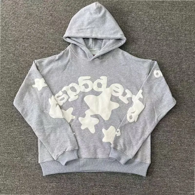 Wholesale 1688 Brand Spider Hoodie 555 Custom 3D Logo Puff Print Vvs Cotton Heavyweight Streetwear Hoodies Apparel for Distributors