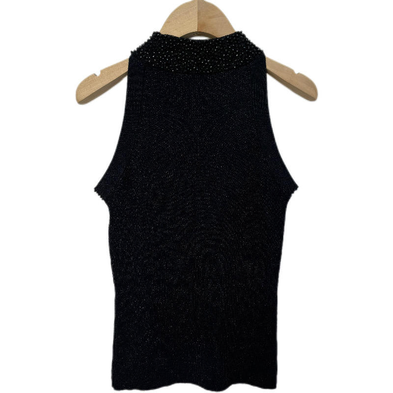 Women's Casual Knitwear Sweater Ice Filigree Yarn Wide Neck Hem Beading Vest Print Pattern Decoration Apparel