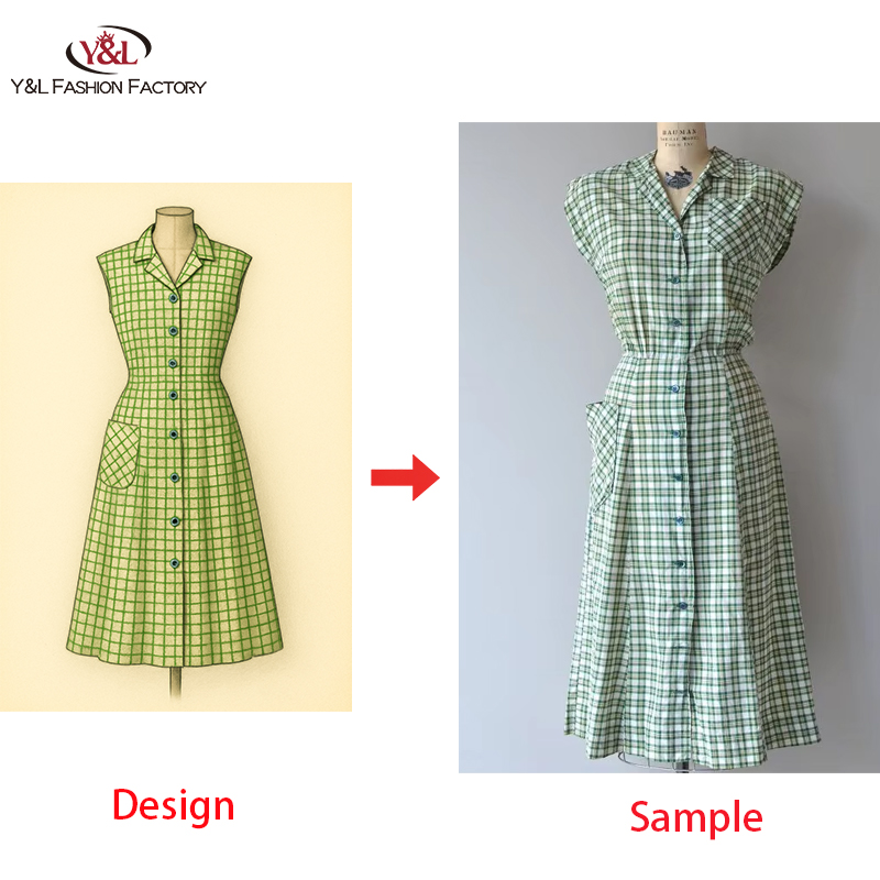 Custom High Quality Vintage Style Clothing for Women Small MOQ Classic Apparel Design Classic Vintage Style CMT Customization