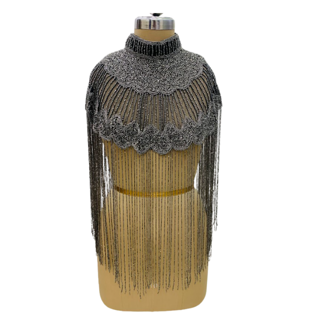 Trending Women's Hand Embroidered Shimmery Modest Straight Capes Long Tassels Party Evening Islamic Dresses Natural Breathable