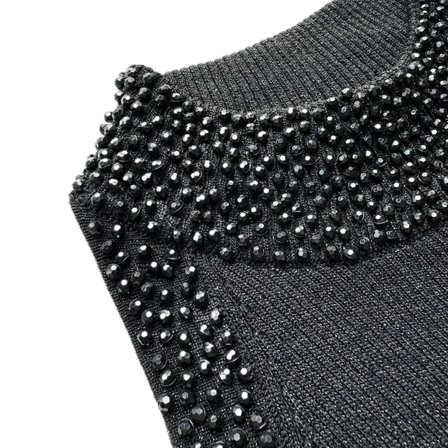 Women's Casual Knitwear Sweater Ice Filigree Yarn Wide Neck Hem Beading Vest Print Pattern Decoration Apparel