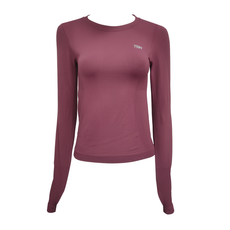 Women's Yoga Fitness Clothing Sports Long Sleeve Seamless for Spring Summer Running Loose Quick-drying Breathable Clothes Top