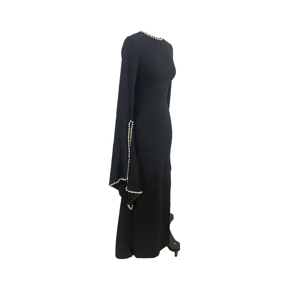 Wholesale Custom Modest Muslim Dresses Long Sleeve Styles Handmade Anti-Static Breathable Polyester Abaya for Ladies One Size