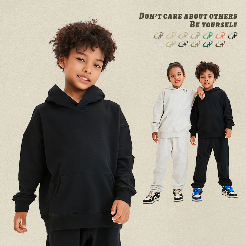 Factory Customized Children Clothing Boys Girls Fashion Outdoor Streetwear 350g Fleece Sweatshirt Children's Apparel Hoodies
