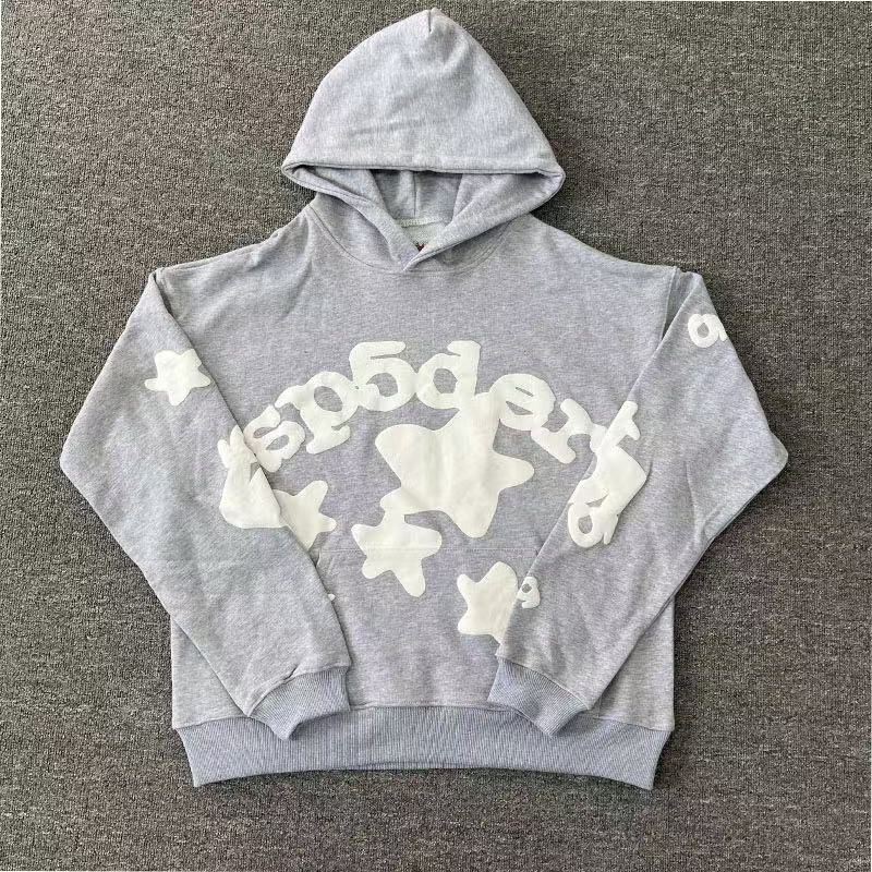 Wholesale 1688 Brand Spider Hoodie 555 Custom 3D Logo Puff Print Vvs Cotton Heavyweight Streetwear Hoodies Apparel for Distributors