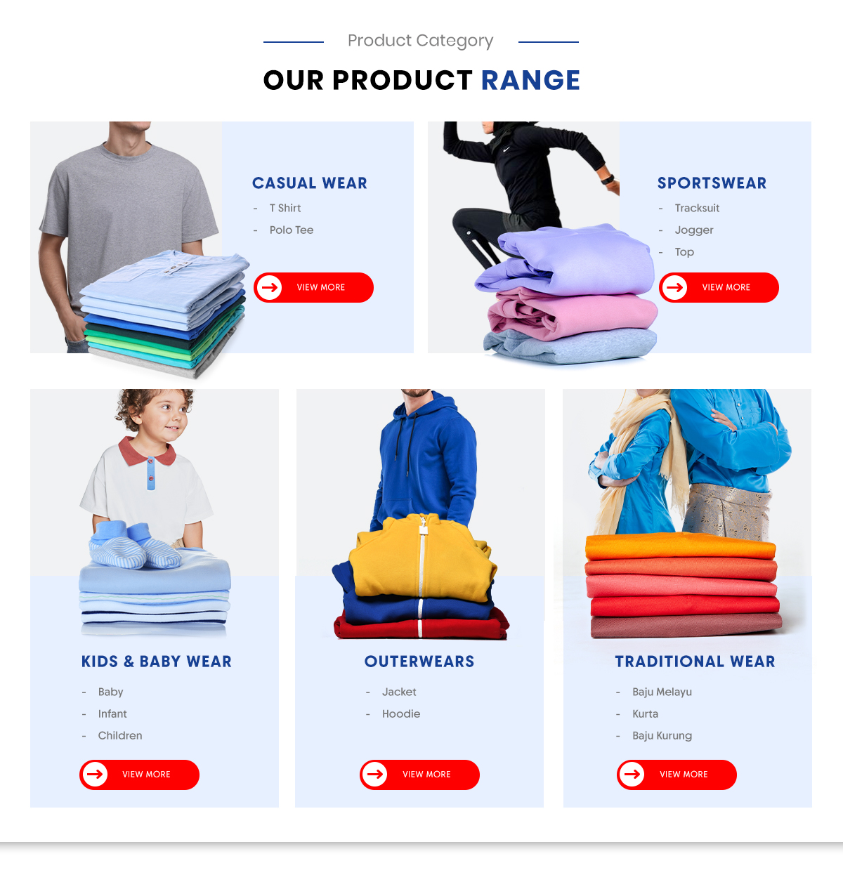 Product Range Categories