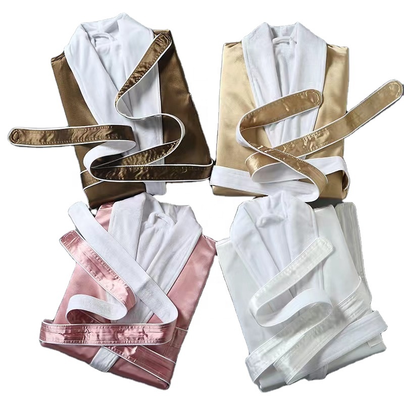 Wholesale HOT Selling Hood Spa Robes Satin Silk Microfiber Women's Sleepwear Soft High Quality Robes for Hotel