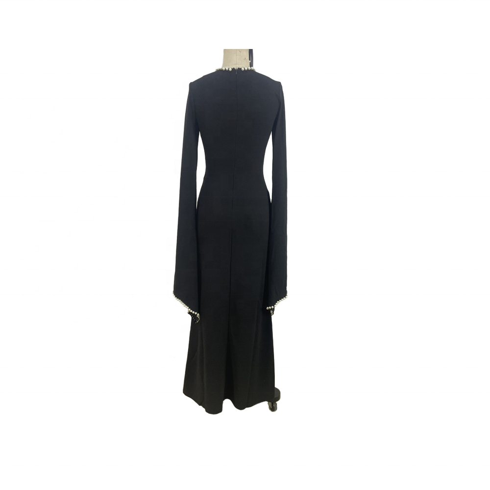 Wholesale Custom Modest Muslim Dresses Long Sleeve Styles Handmade Anti-Static Breathable Polyester Abaya for Ladies One Size