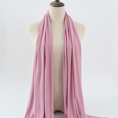 Wholesale Custom Lightweight Cotton Plain Hijab Muslim Women Shawl Double Stitches Hijab Scarf