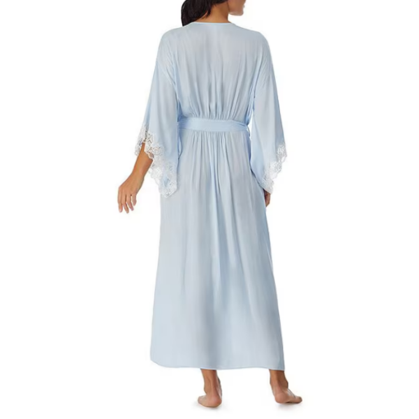 Beefey New Arrival Fashionable Smooth Breathable Women's Wrap Pajamas Front Lace Design Glamorous Elegant Full Length Night