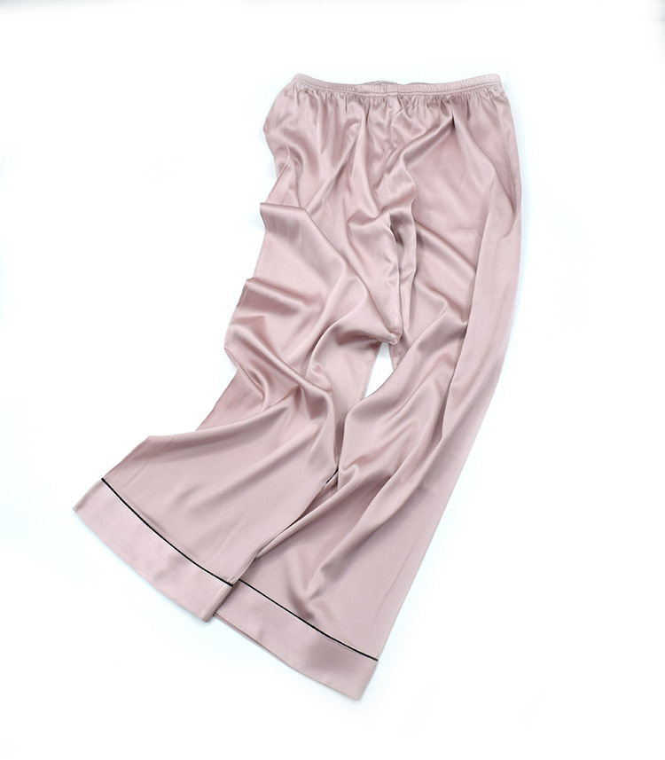 Women's Short Sleeve Classic Satin Pajama Set Button-Down Ladies Pajamas Sets Solid Luxury Two Pieces Sleepwear