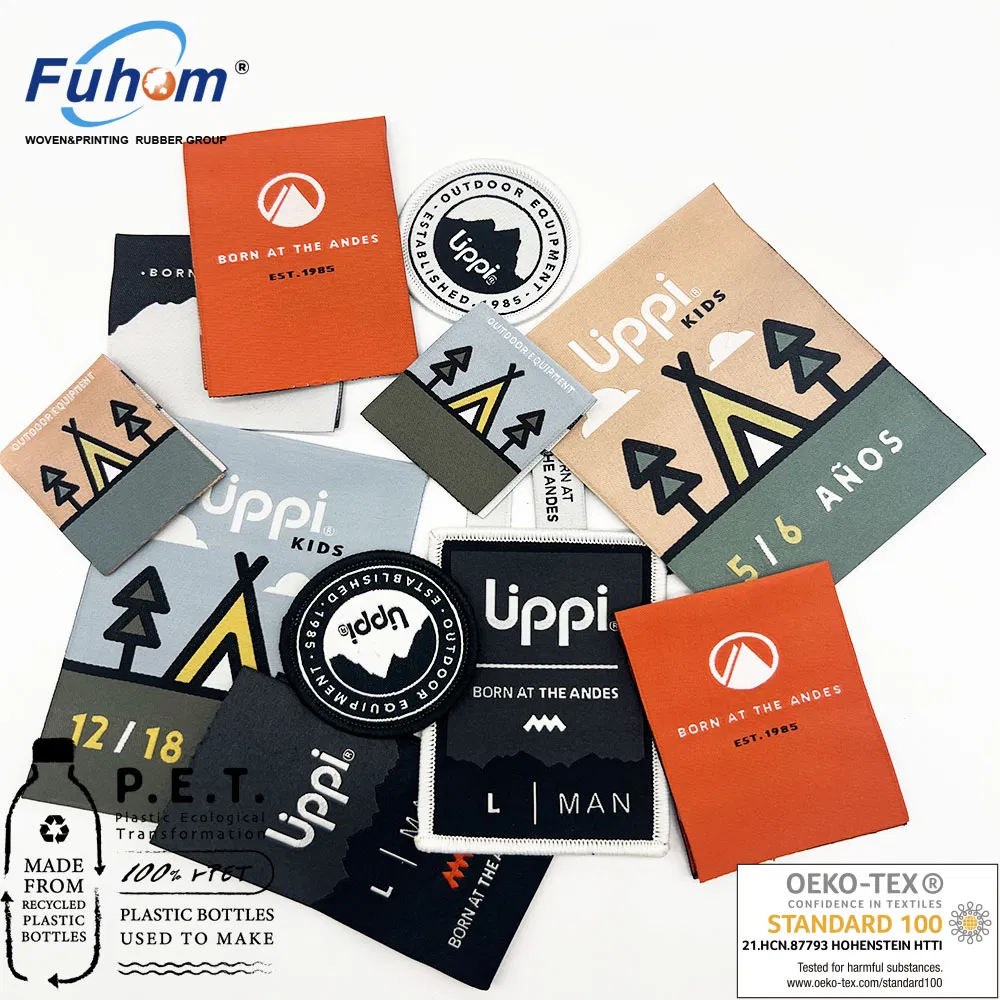 RPET Sustainable Woven Labels for Environmental-Friendly Brands Apparel