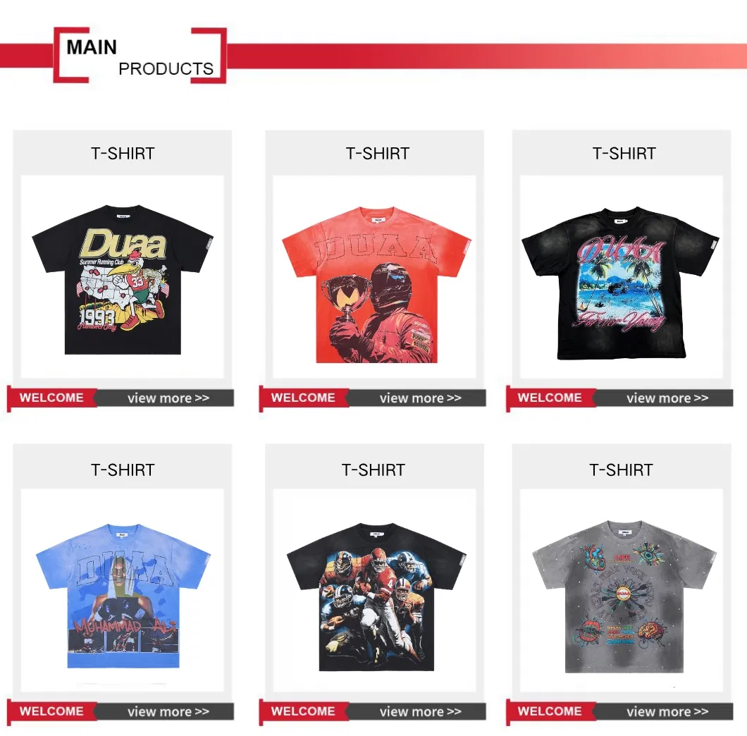 Wholesale Men's Streetwear T-Shirt Custom Duaa Hell Star Style Apparel