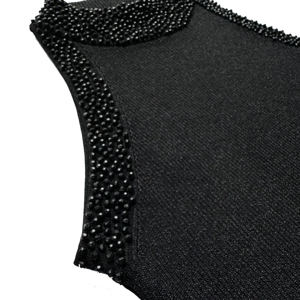 Women's Casual Knitwear Sweater Ice Filigree Yarn Wide Neck Hem Beading Vest Print Pattern Decoration Apparel