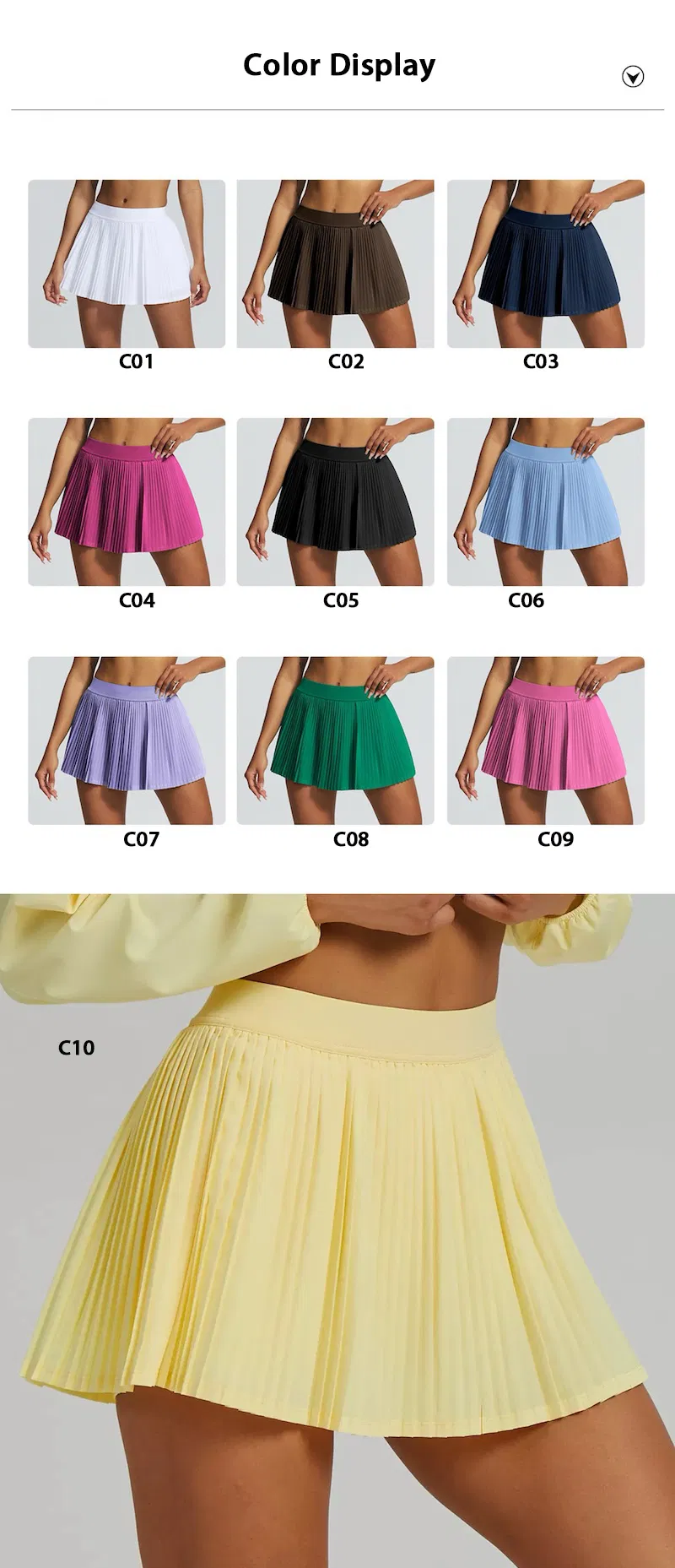 Cute Pleated Skirt Color Chart Page 1