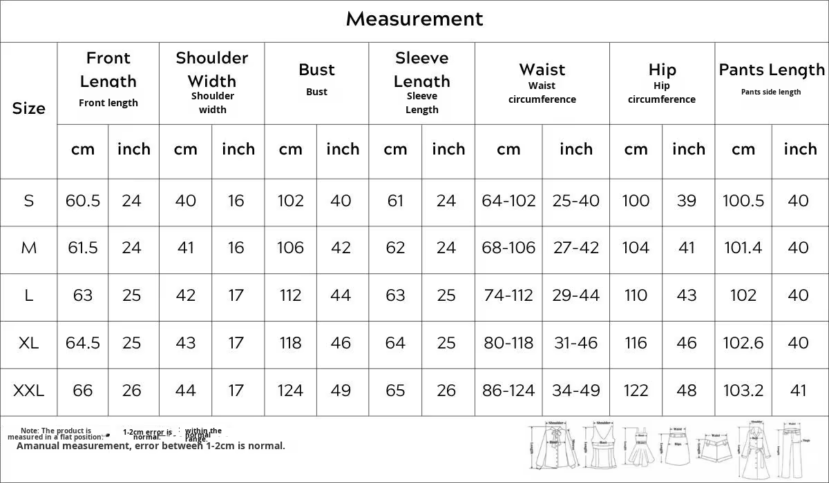 Pajamas Specification Detail