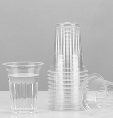 Transparent plastic cup