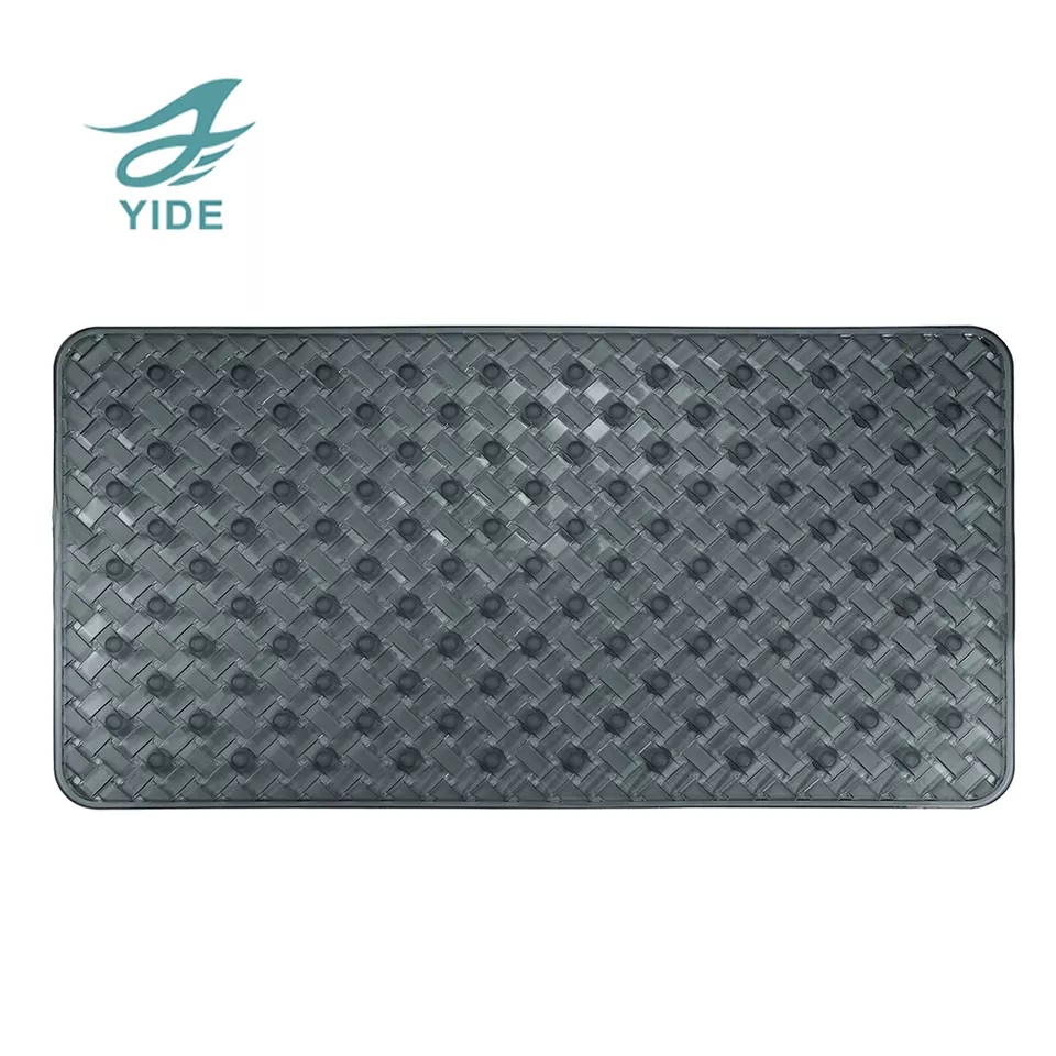 YIDE Square Shower Mat Pvc Skid Resistance Rubber Bath Mat With Drain Hole Water Proof