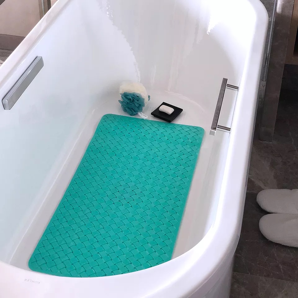 YIDE Square Shower Mat Pvc Skid Resistance Rubber Bath Mat With Drain Hole Water Proof