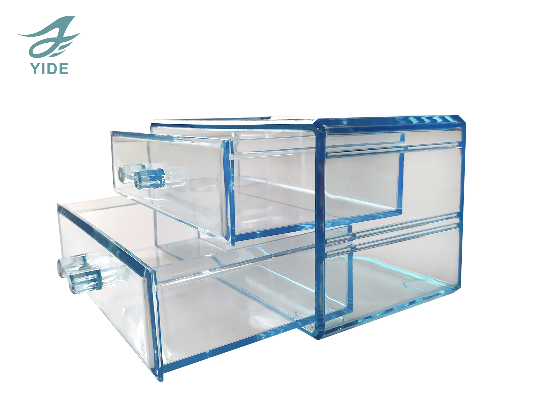 YIDE Desktop Drawer Acrylic Tidy Box Makeup Organize Box Transparent Cosmetic Storage Box