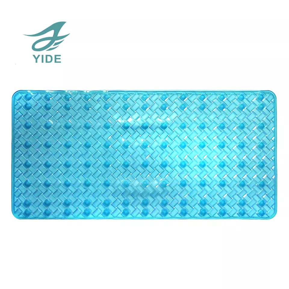 YIDE Square Shower Mat Pvc Skid Resistance Rubber Bath Mat With Drain Hole Water Proof