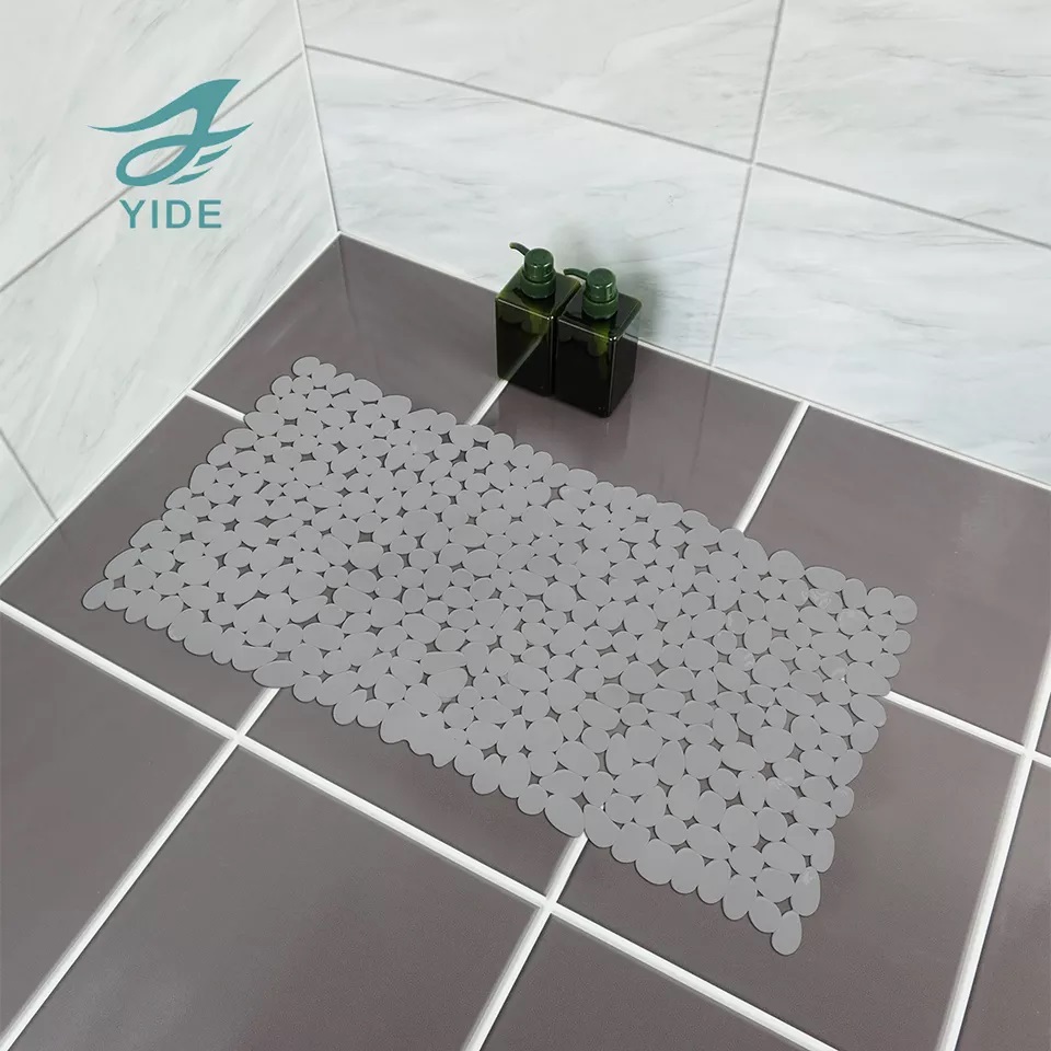 YIDE Grey Color Suckers Stone Bath Mat Non Slip Bathroom Bath Mats Non Slip