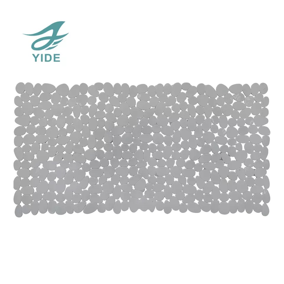 YIDE Grey Color Suckers Stone Bath Mat Non Slip Bathroom Bath Mats Non Slip