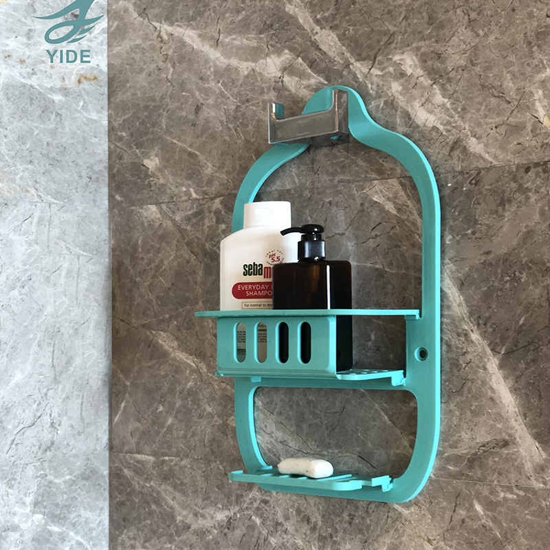 YIDE Bathroom Wall Mounted Shelf Corner Caddy Organizer Storage Plastic Storage Basket With Peg