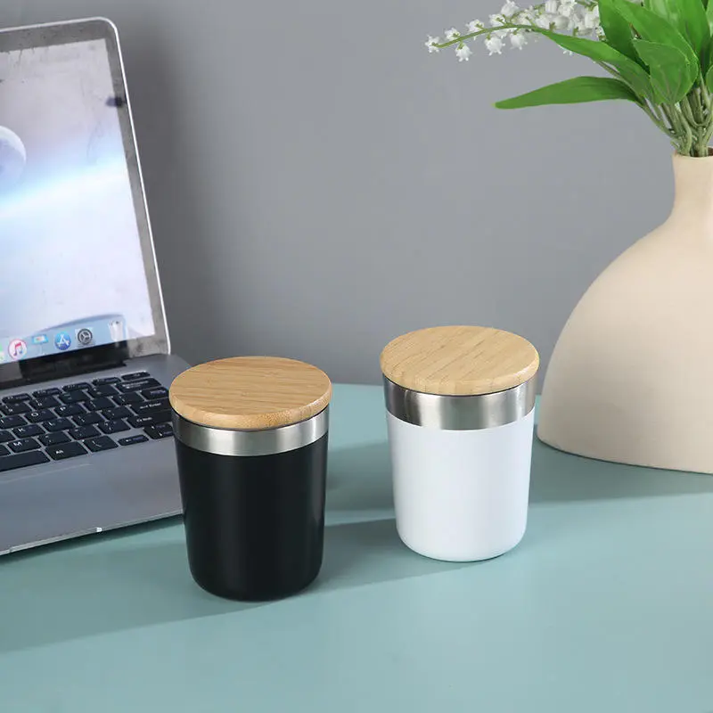 Wholesale 10oz Double Layer Vacuum Insulated Stainless Steel Coffee Tumbler with Bamboo Lid Manufacturer, Factory