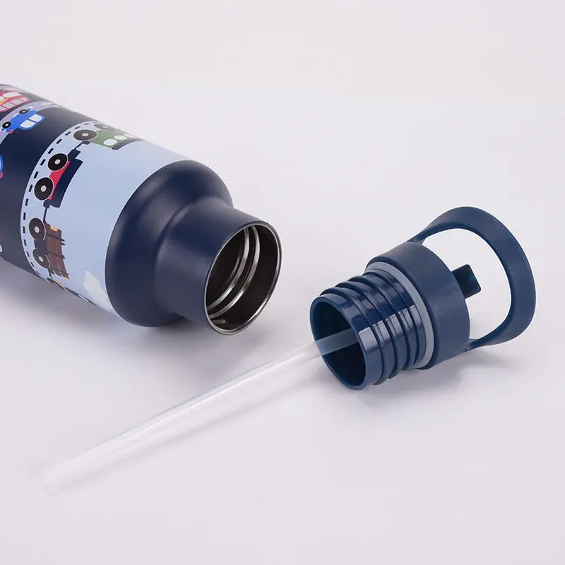 China Cute Pattern 12oz/350ml Double Wall Vacuum Insulated Kids Thermos Flask Sports Children Water Bottle for School Manufacturers, Factory